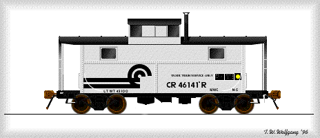 M of W N-5 caboose, gray/black lettering